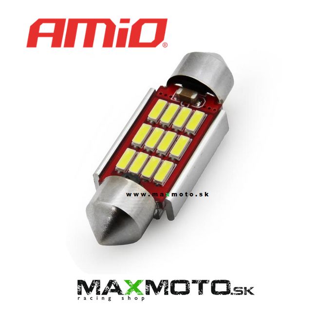 LED žiarovka CANBUS 12SMD 4014 Festoon 39mm 12V/ 24V, biela