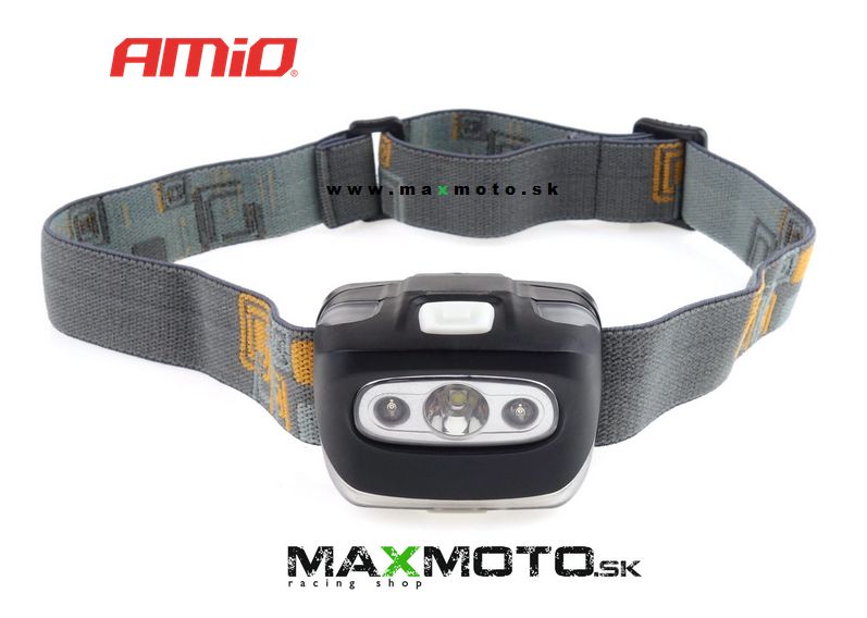 Čelová LED lampa AMIO, 3W, 1200mA, dobíjacia