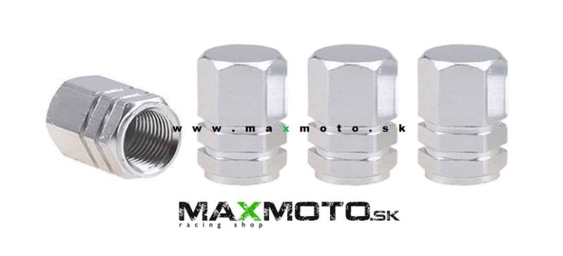 Čiapočky na ventily 4ks, strieborné