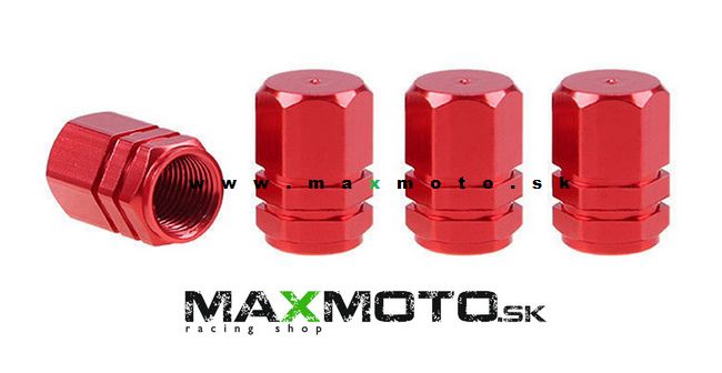 Čiapočky na ventily 4ks, červené