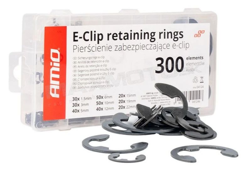 Sada vonkajších držiakov AMIO E-clip, 300 kusov