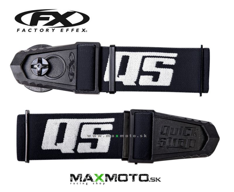 Rýchloupínací systém okuliarov na prilbu FACTORY EFFEX Quick Strap, čierny