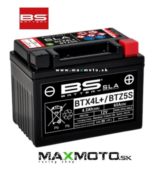 Batéria BS BTX4L, 12V, 3Ah, 113x70x85mm
