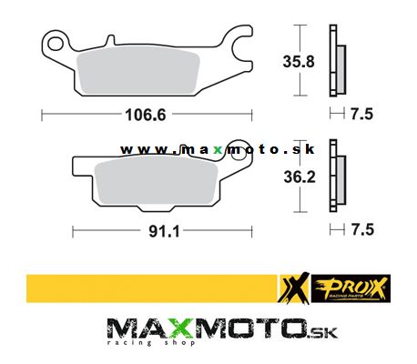 Brzdové obloženie YAMAHA Grizzly 700/ 550, Kodiak 700, KH443, predné ľavé