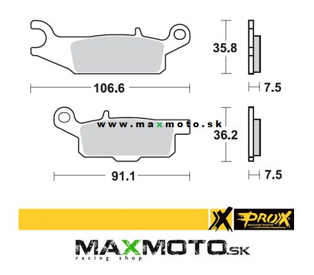Brzdové obloženie YAMAHA Grizzly 700/ 550, Kodiak 700, predné pravé
