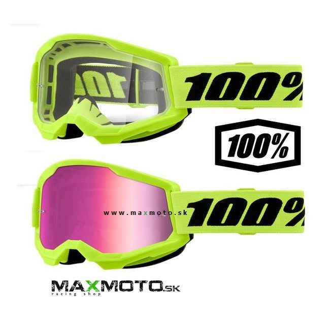 Okuliare 100% STRATA 2 Neon Yellow