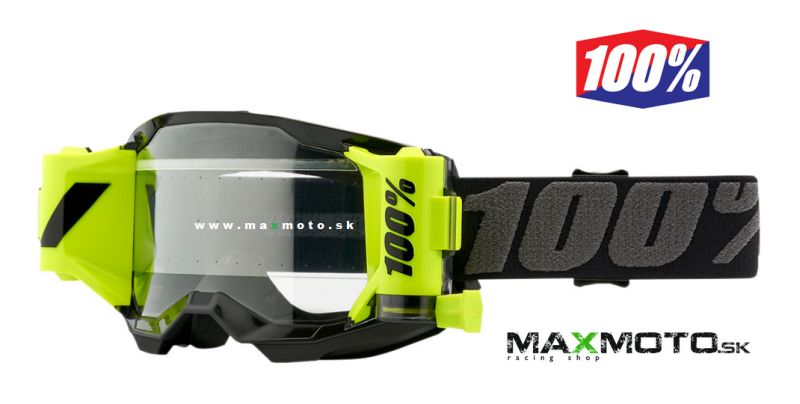 Okuliare 100% STRATA 2 FORECAST BLACK/ FLUO YELLOW