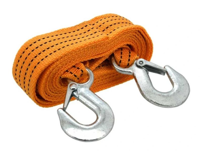 Ťažné lano 3000kg 4m - ploché s 2 hákmi