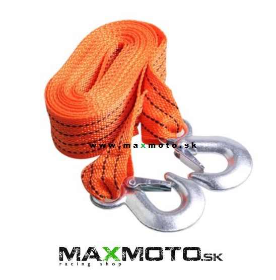Ťažné lano 5000kg 4m - ploché s 2 hákmi