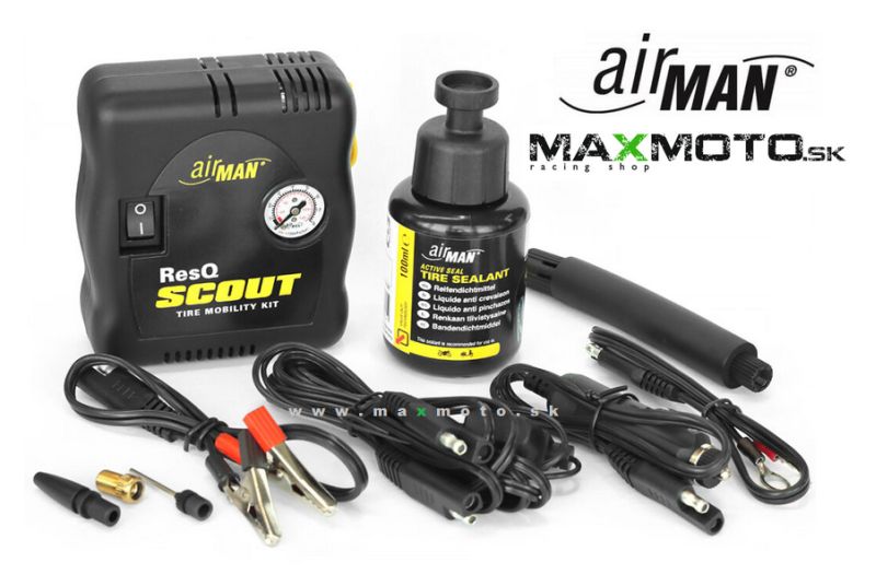Opravná sada AirMan ResQ Scout 12V kompresor + 100ml Tire Sealant