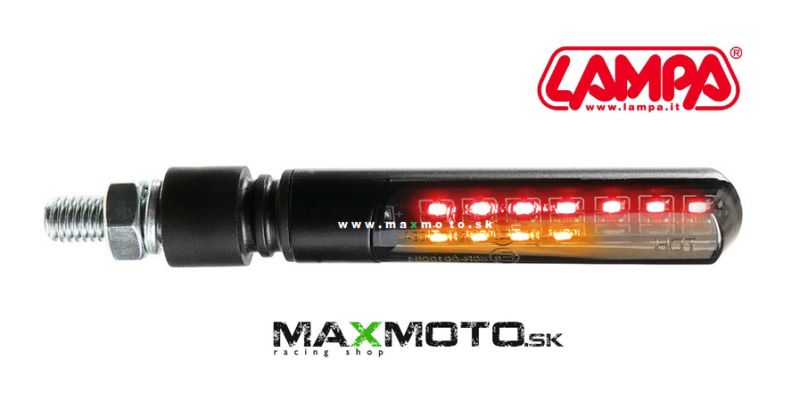 Smerovky LAMPA LINE SQ pre štvorkolky/ motorky, zadné, čierne