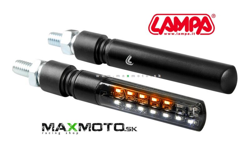 Smerovky LAMPA LINE SQ pre štvorkolky/ motorky, predné, čierne
