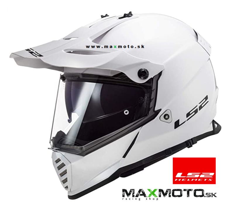 Prilba LS2 MX436 Pioneer Evo lesklá biela