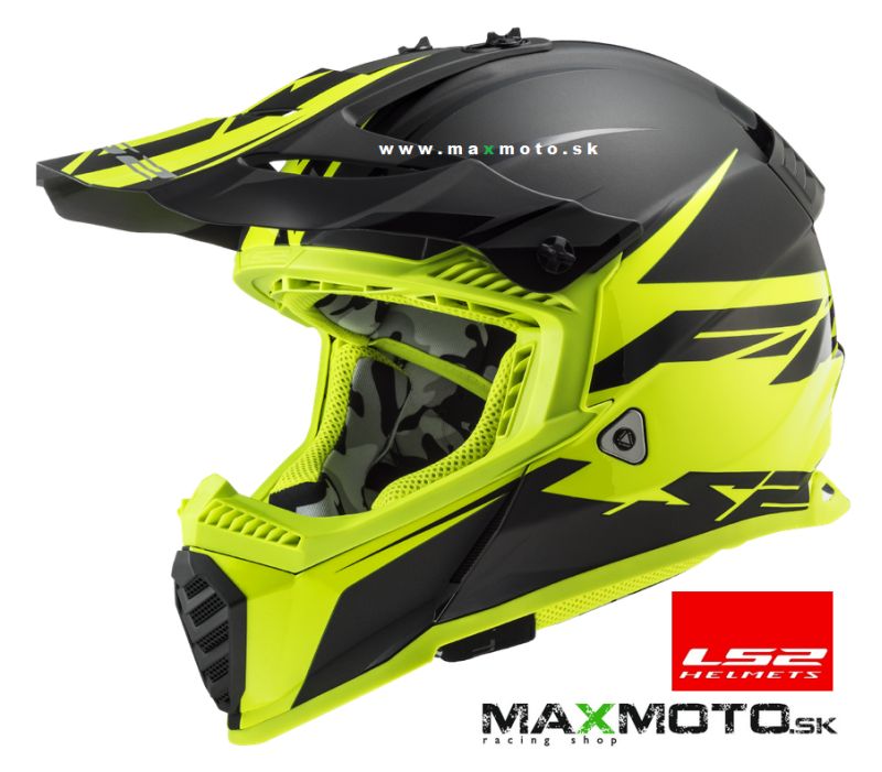 Prilba LS2 MX437 FAST EVO ROAR čierna/ h-v žltá