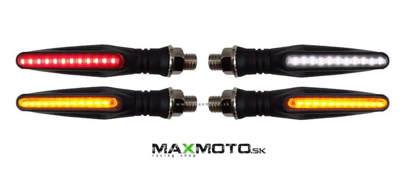 Dynamické LED smerovky, 12xLED, 12V, biela/oranžová, červená/oranžová