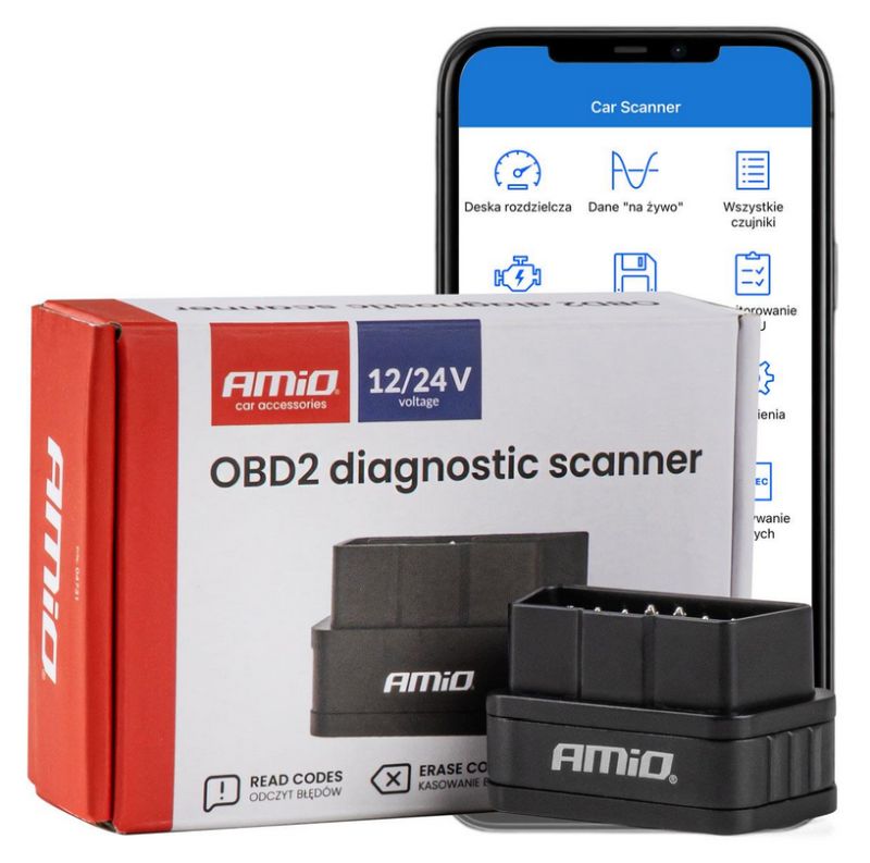 Diagnostický skener OBD2 BT AMIO-04731