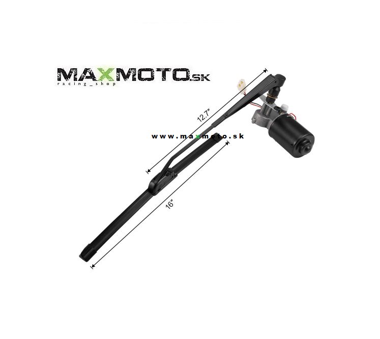 Automatický stierač s elektromotorčekom pre UTV, rameno 35 cm, stierač 40 cm