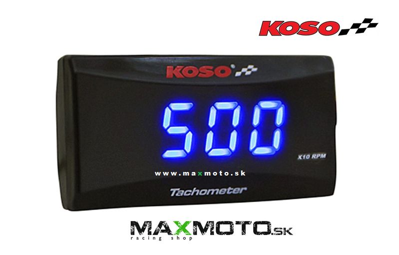 Otáčkomer KOSO Slim, podsvietenie modré