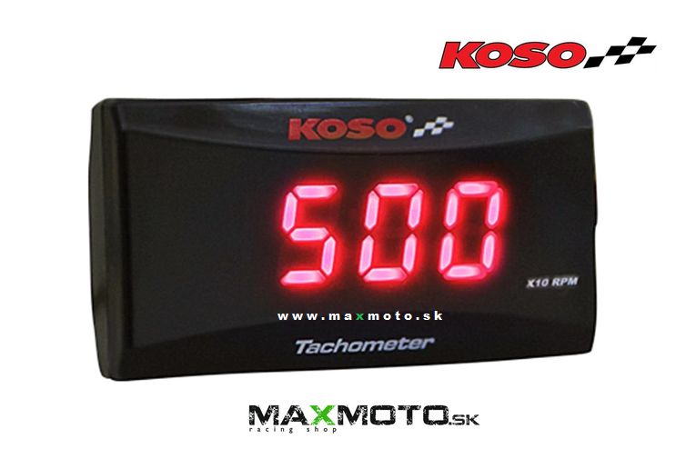 Otáčkomer KOSO Slim, podsvietenie červené