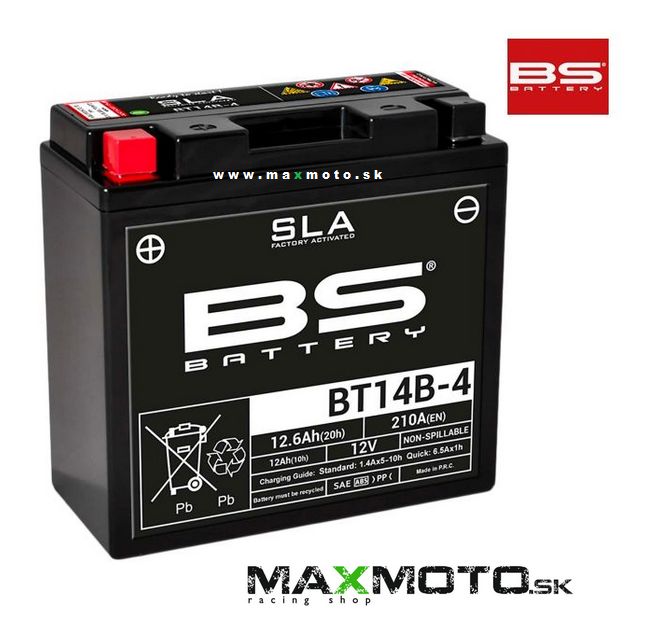 Batéria BS BT14B-4 (YT14B-4) SLA 12V, 12Ah, 150x69x145mm