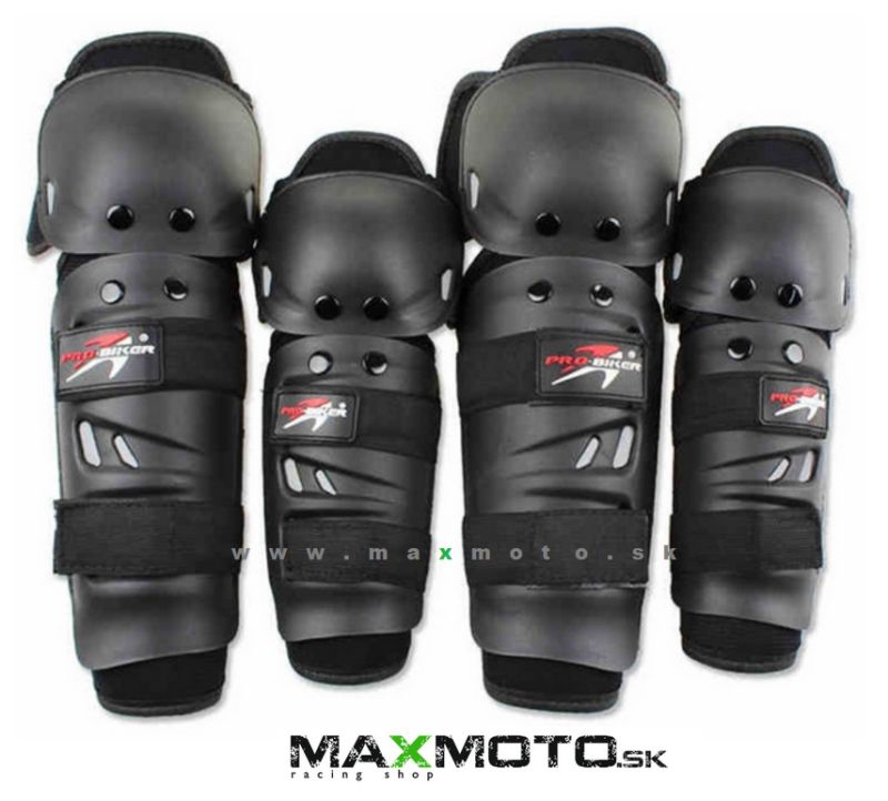 Chrániče kolien a lakťov PRO-BIKER, čierne