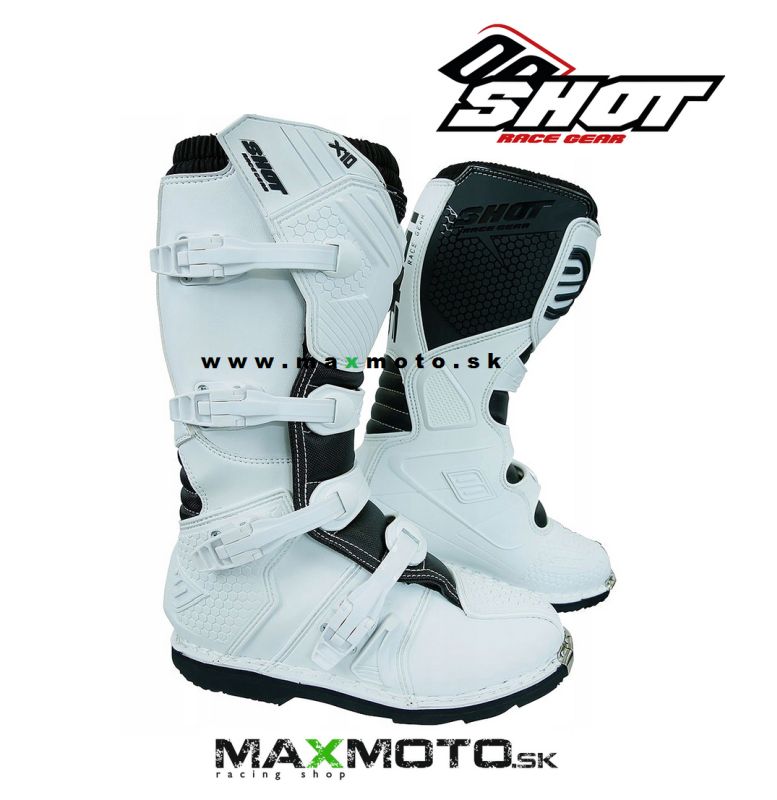 Čižmy SHOT RACING CROSS X10, biele