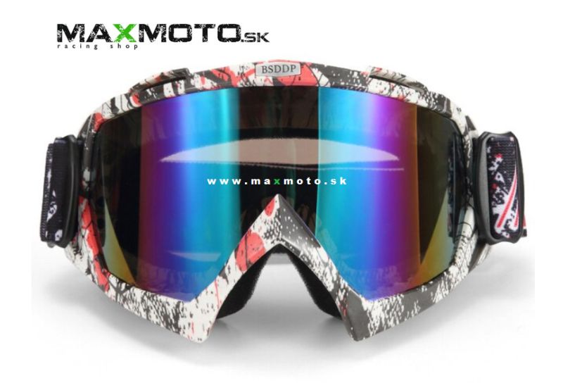 Okuliare BSDDP s farebným sklom, čierno-bielo-červené