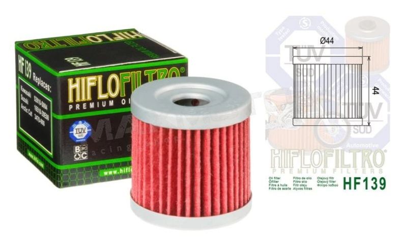Olejový filter ARCTIC CAT 400 DVX, KAWASAKI KFX400, KLX400, SUZUKI LTZ400, LTR450, DRZ400, HF139