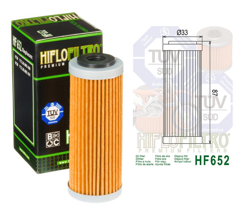 Olejový filter KTM 250/ 350/ 450/ 500/ 505/ 530, HF652
