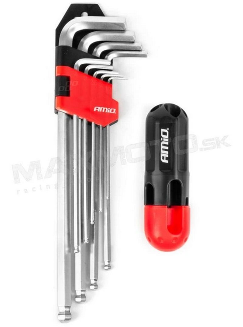 Imbusové kľúče z CRV ocele, 9ks - extra dlhé