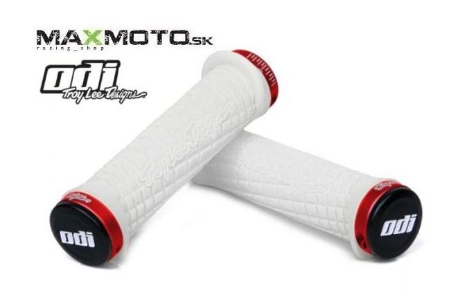 Gripy ODI Troy Lee Designs Signature ATV, bielo-červené