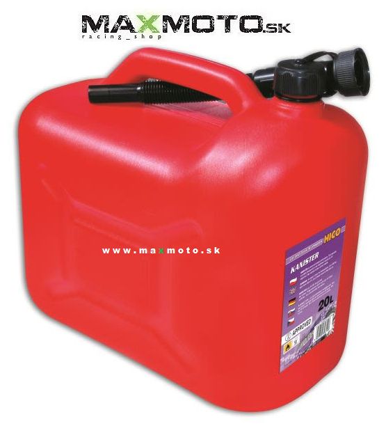 Kanister na palivo BORG - 20L, červený, plastový