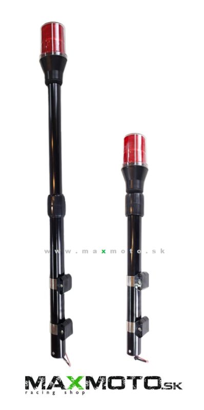 Teleskopický LED maják, oranžové + modré sklo, 30W