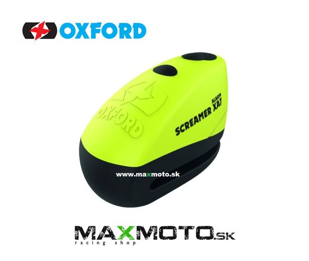 Motocyklový zámok OXFORD s alarmom 110dB, LK280, 7mm, čierno-žltý