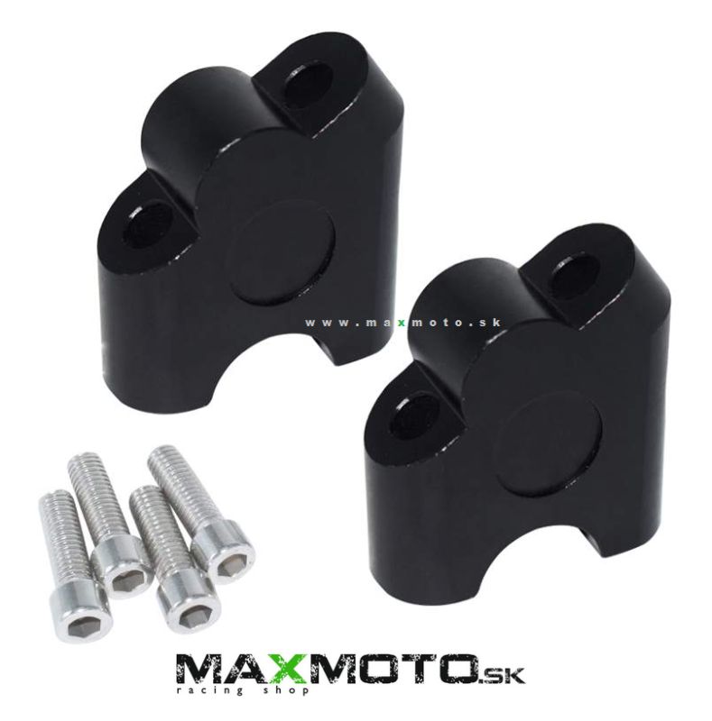 Zvýšenie riadidiel o 40 mm, na priemer riadidiel 22 mm, čierne/ strieborné