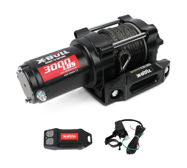 Elektrický navijak X-BULL X3000B syntetické lano, 12V, IP68, pre štvorkolky ATV/UTV,1360kg