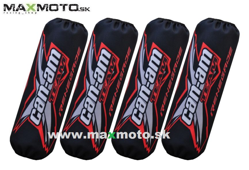 Návleky tlmičov CAN-AM Renegade 800/ 1000, 4ks, čierno-červené - NOVÝ MODEL