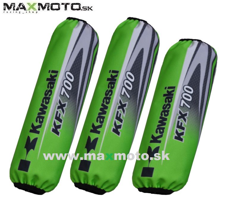 Návleky tlmičov KAWASAKI KFX 700, 3ks, zelené - NOVÝ MODEL
