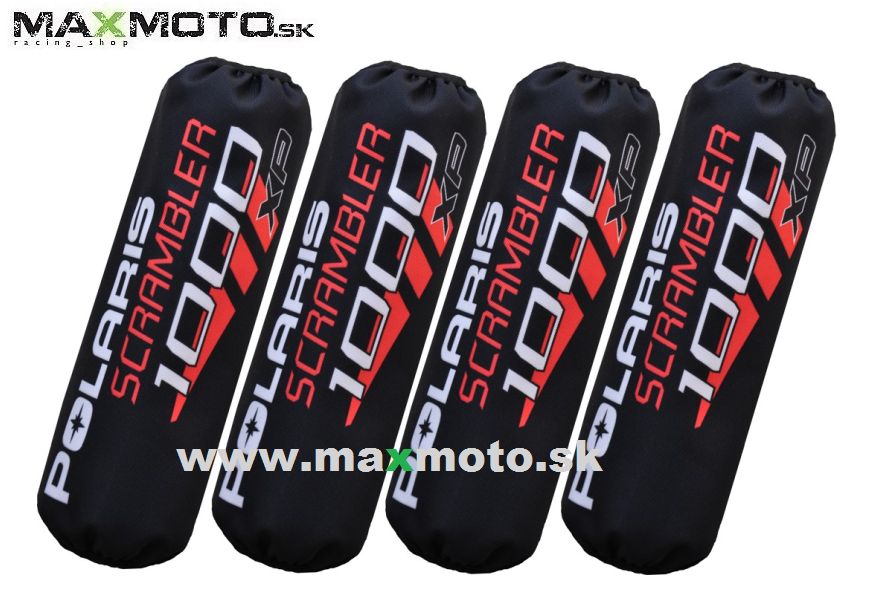 Návleky tlmičov POLARIS Scrambler 1000, 4ks, čierno-červené - NOVÝ MODEL