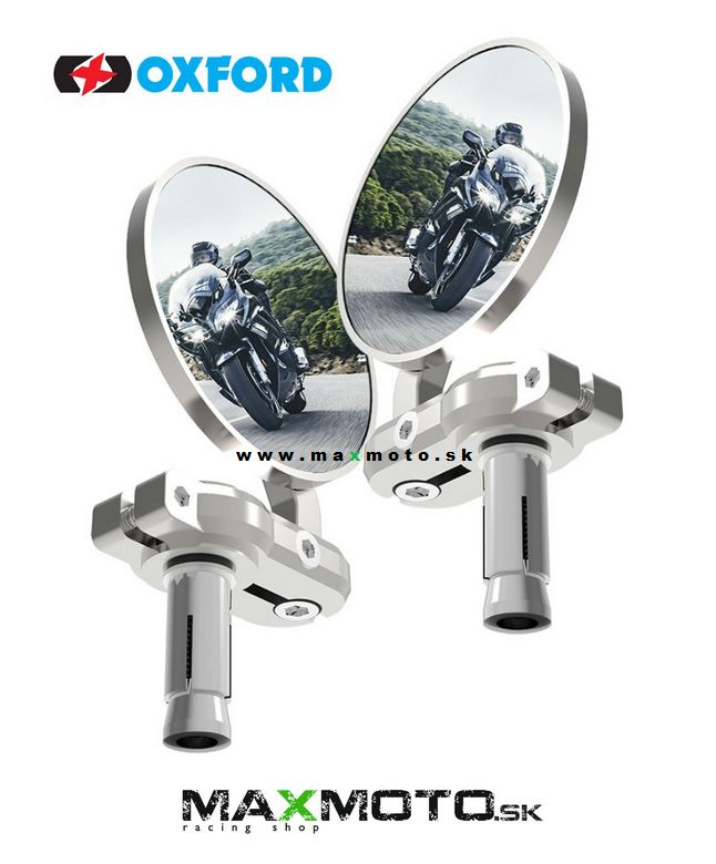Spätné zrkadlá OXFORD, okrúhle, strieborné