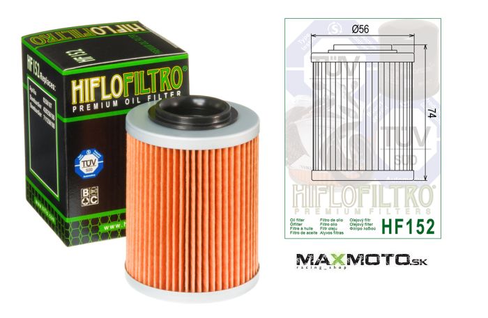 Olejový filter CAN-AM Outlander, Renegade, Commander, Maverick, DS650, 420256188, 711256188, HF152