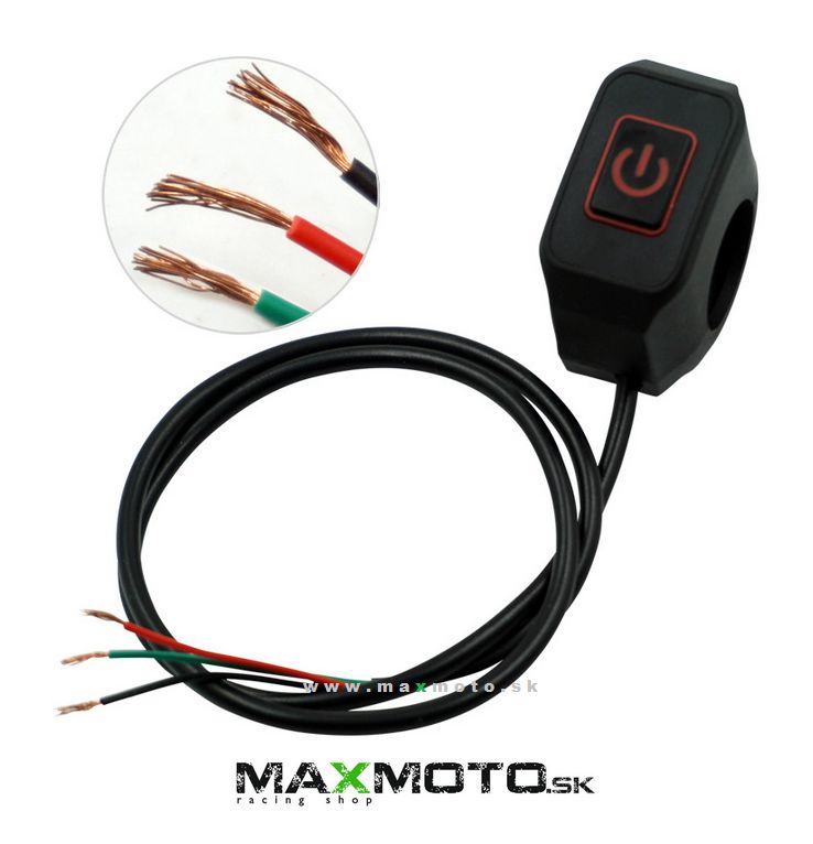 Univerzálny vypínač ON / OFF, vodotesný, červené podsvietenie