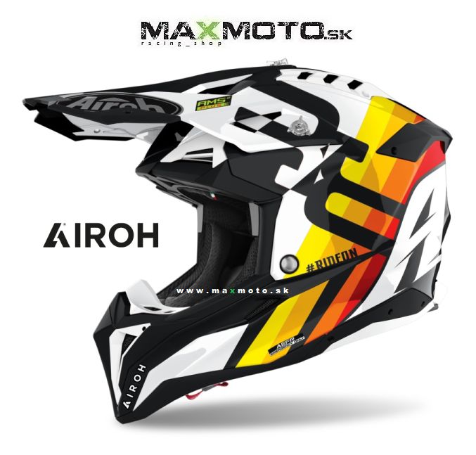 Prilba AIROH AVIATOR 3.0 Rainbow, lesklá biela