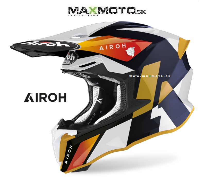 Prilba AIROH TWIST 2.0 Lift, lesklá biela/ modrá