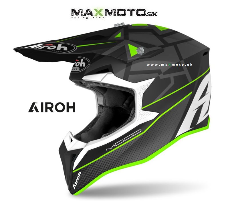 Prilba AIROH WRAAAP Mood, matná čierna/ zelená