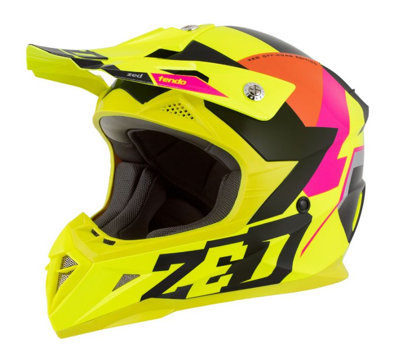 Prilba ZED X1.9D TENDO, detská, žltá fluo/ ružová/ oranžová
