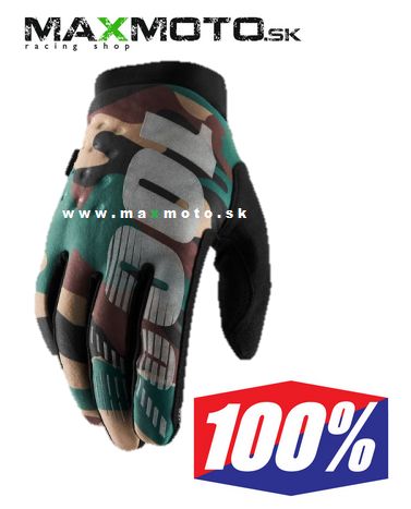 Rukavice 100% Brisker Camo/ Black