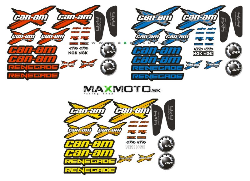 Nálepková sada CAN-AM Renegade, červená/ modrá/ žltá