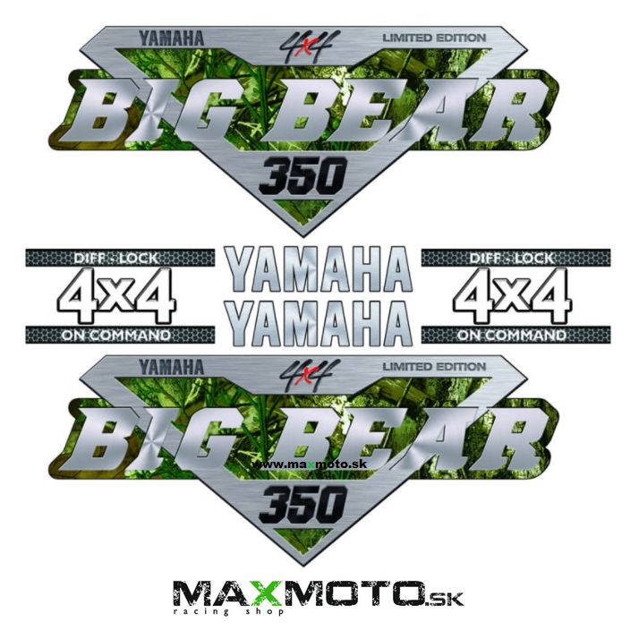 Nálepková sada YAMAHA Big Bear 350/ 400, Bruin 250/ 350, Wolverine 450, strieborná