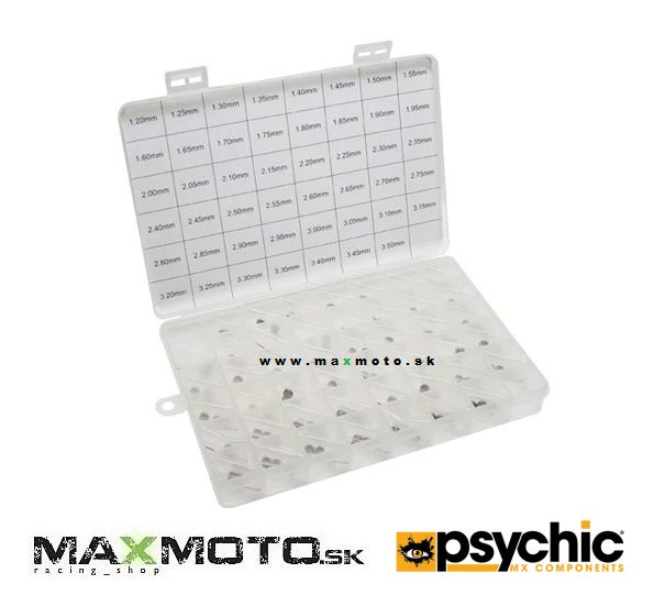 Sada podložiek ventilov HCSHIM01, od 1.20mm do 3.50mm - 141ks